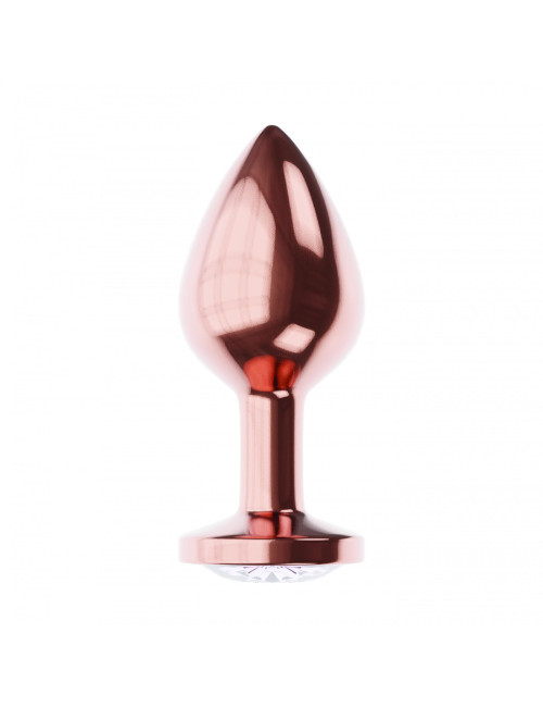Plug-Butt Plug Diamond Moonstone Shine L Rose Gold