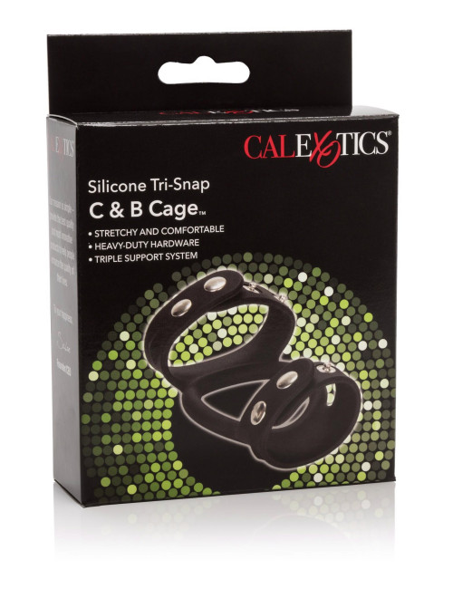 Calexotics Silicone Tri-Snap C & B Cage Black