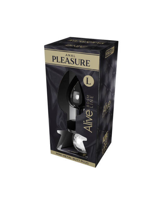 Alive Mini Metal Butt Plug L Przeźroczysty
