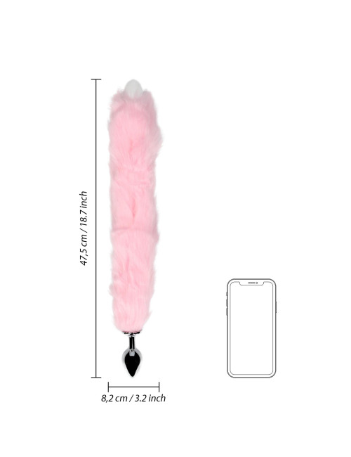Light-up Fox Tail z metalowym korkiem analnym - zabawki analne i biżuteria analna LED
