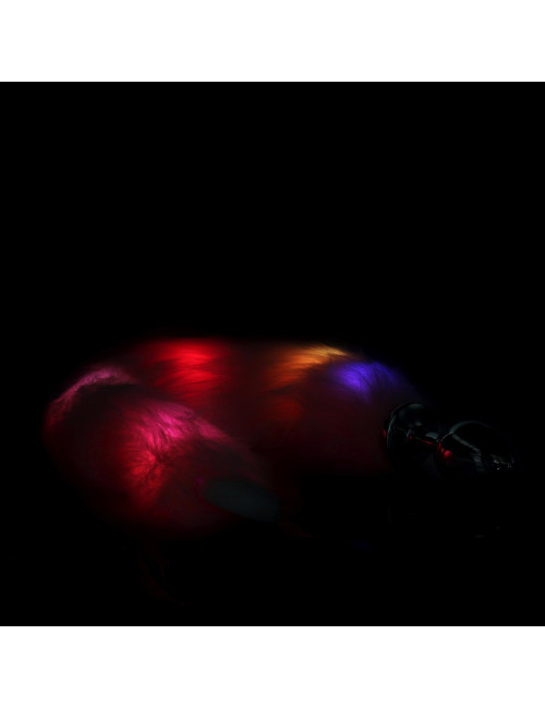 Light-up Fox Tail z metalowym korkiem analnym - zabawki analne i biżuteria analna LED