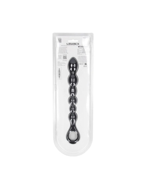Beaded Snake Silicone Anal Probe z Pętlą – Czarny, Zabawki Analne, Silikon Premium, Pręty