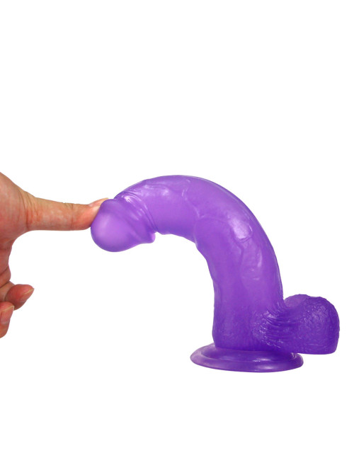 Lovetoy Jelly Studs Crystal Large Purple - żelowe dildo z przyssawką 8 cali
