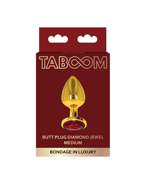 Taboom Butt Plug M Gold z ozdobnym kryształkiem