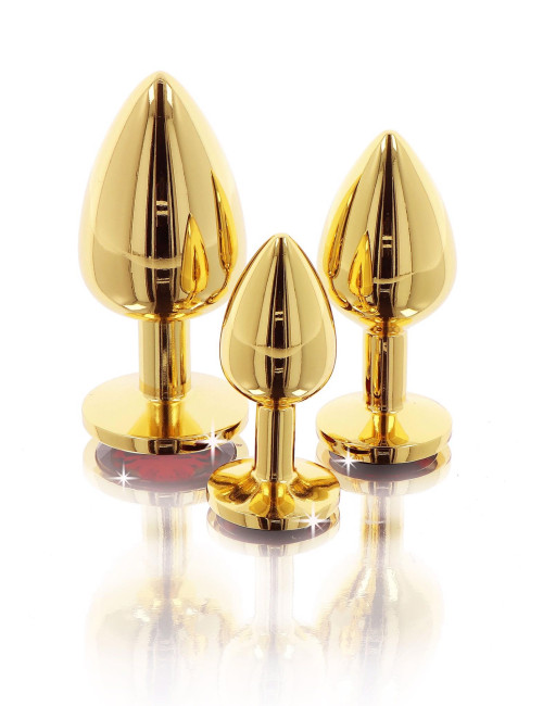 Taboom Butt Plug M Gold z ozdobnym kryształkiem