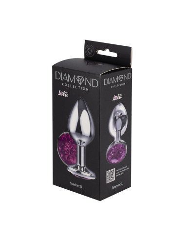 Analny plug Diamond Purple Sparkle XL - Biżuteria analna, Zabawka analna, metalowy z kryształem