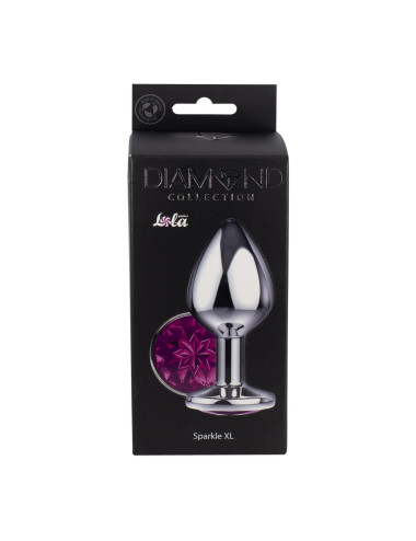Enlarged Anal Plug Diamond Purple Sparkle XL