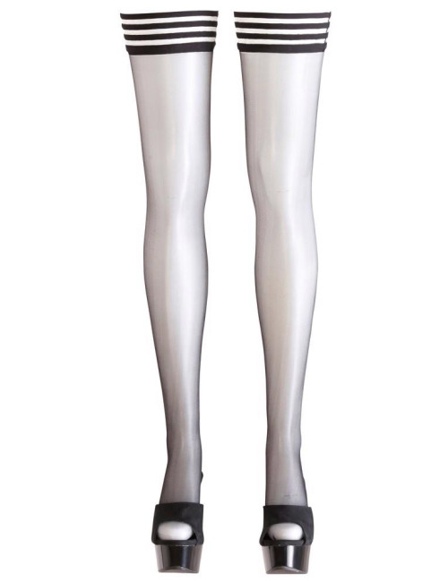 Cottelli Legwear Hold-up Stockings Black - Eleganckie pończochy 17 DEN