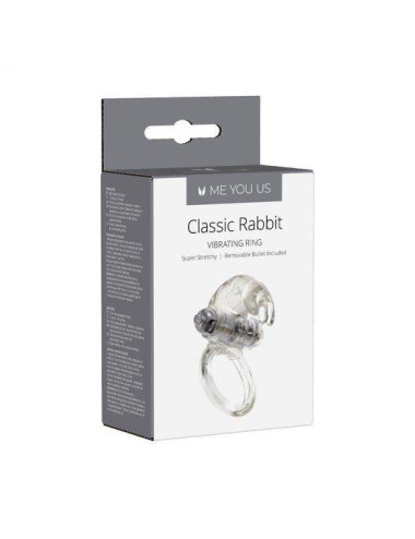 Pierścień- Me You Us Classic Rabbit Cock Ring Transparent