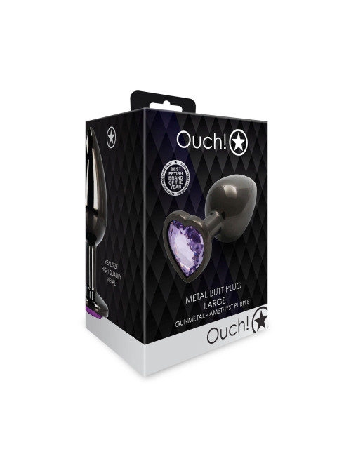 Heart Gem Butt Plug Large - Biżuteria analna z kryształkami, Zabawki analne