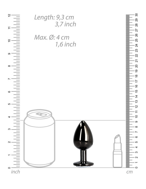 Ouch! Aluminiowy korek analny Round Gem Large - Gunmetal