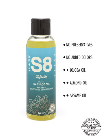 S8 Massage Oil 125ml French Plum & Egyptian Cotton