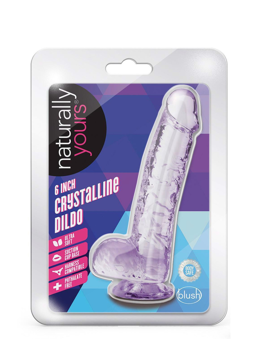 Blush Naturally Yours Crystalline Dildo Amethyst 15 cm