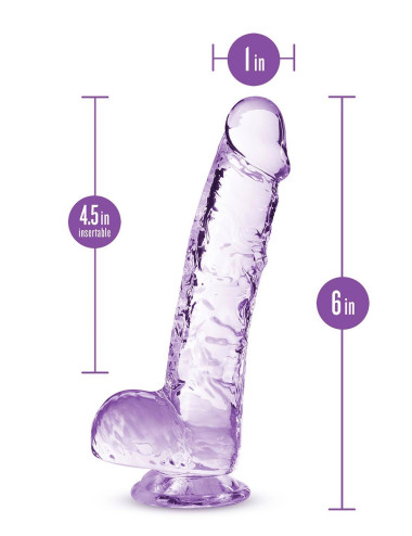 NATURALLY YOURS  6" CRYSTALLINE DILDO  AMETHYST