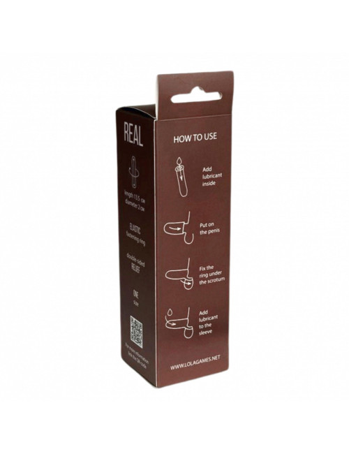 Penis Sleeve Real Extra Size Rings – Nakładka i przedłużka penisa 3 cm – Zabawki erotyczne dla dorosłych