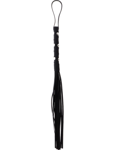 Short Studded Flogger Whip Black