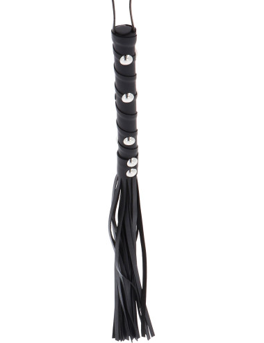 Short Studded Flogger Whip Black