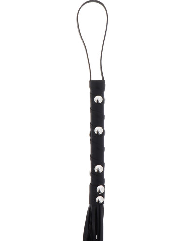 Short Studded Flogger Whip Black