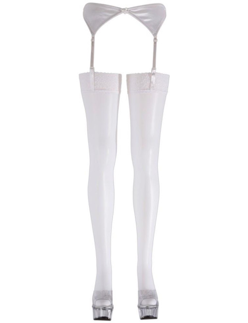 Cottelli Legwear Białe eleganckie pończochy rozmiar 3