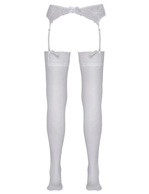 Cottelli Legwear Białe eleganckie pończochy rozmiar 3
