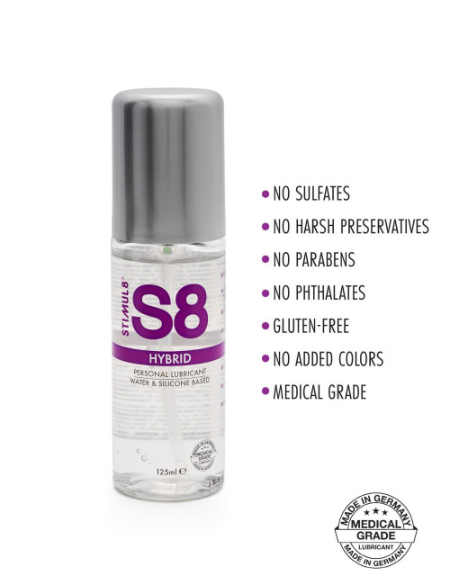 S8 Hybrid Lube 125ml Natural - Afrodyzjak silikonowy żel