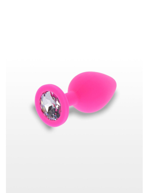 Diamond Booty Jewel Large Pink Korek analny silikonowy z kryształkiem, luksusowy dodatek do zabaw analnych