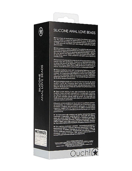Ouch! Anal Love Beads Black – Silikonowe kulki analne 9 cm