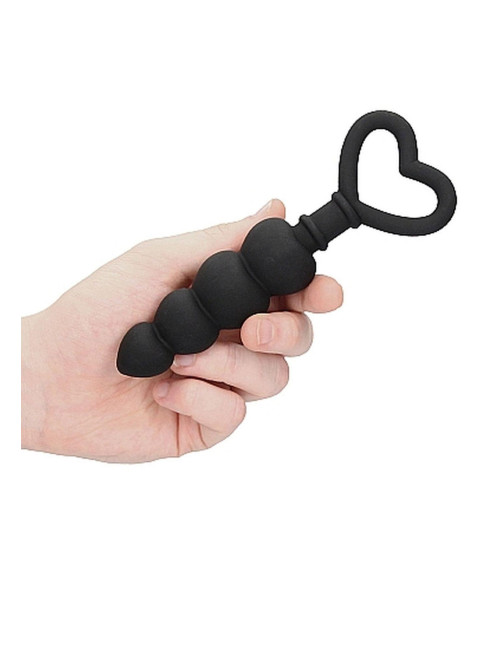 Ouch! Anal Love Beads Black – Silikonowe kulki analne 9 cm