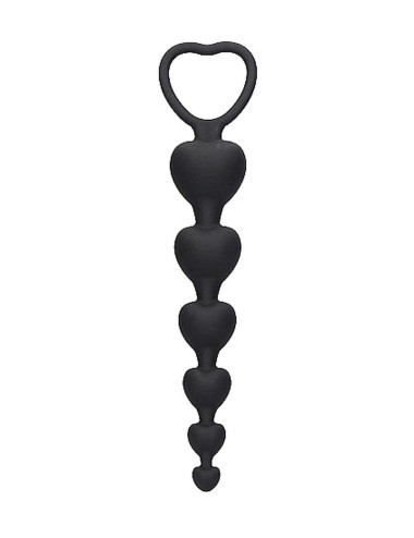Anal Heart Beads - Black