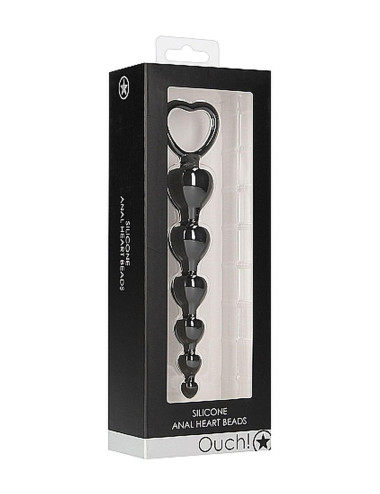 Anal Heart Beads - Black