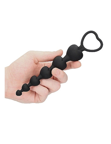 Anal Heart Beads - Black