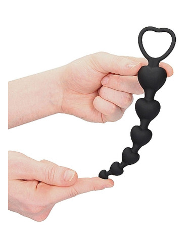Anal Heart Beads - Black