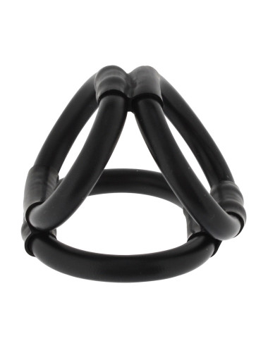 Tri Ring Cock Cage Black