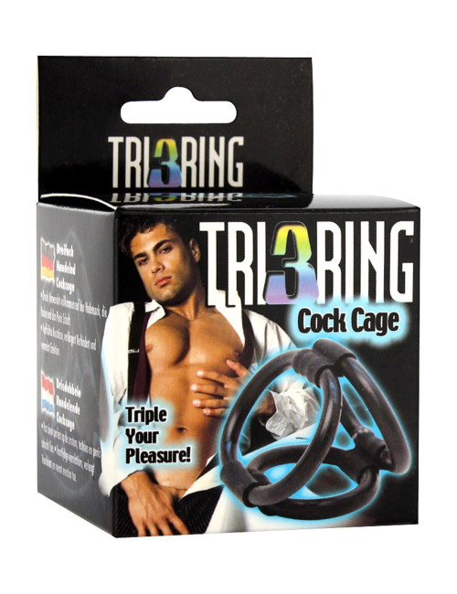 Tri Ring Cock Cage Black