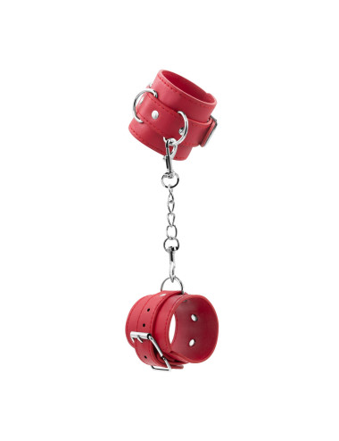Kajdanki BDSM Crushious Red Leather - Zabawki BDSM, Regulowane