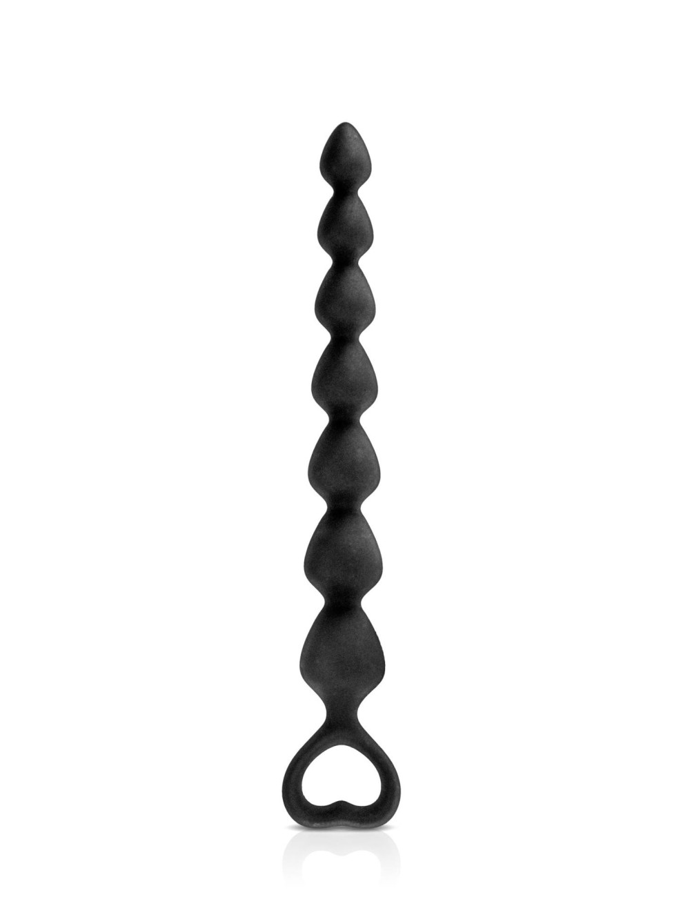 BACK LOVE BLACK SMALL - Pręt analny silikonowy 7-poziomowy - Zabawki analne