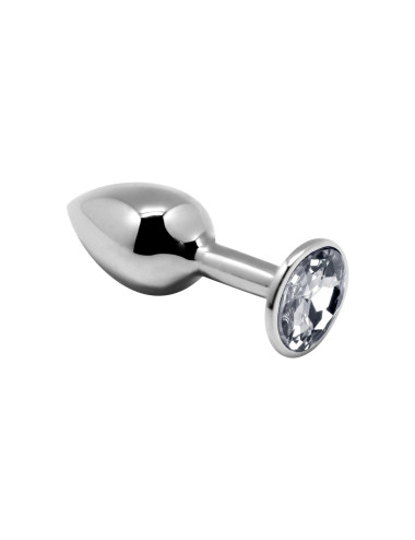 Mini Metalowy Butt Plug M clear – Zabawki analne, plug anal, IPX8, 3,4 cm