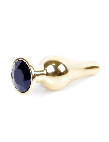 Plug-Jewellery Gold BUTT PLUG- Black