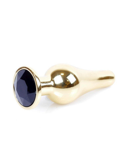 Plug-Jewellery Gold BUTT PLUG- Black