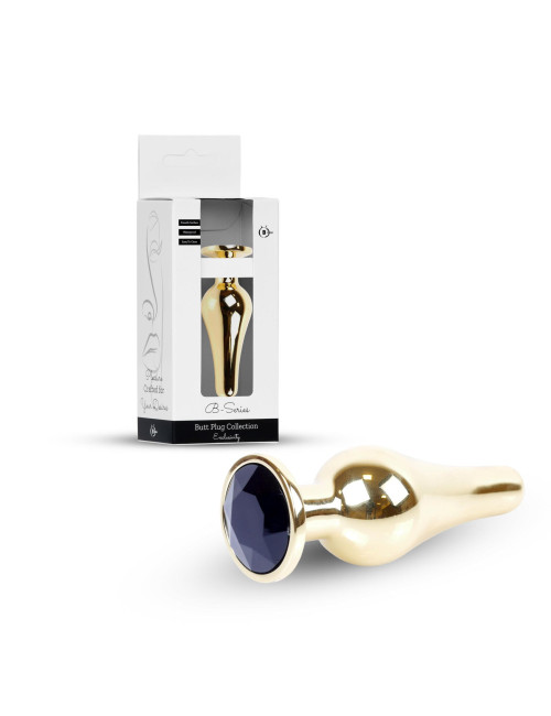 Plug-Jewellery Gold BUTT PLUG- Black