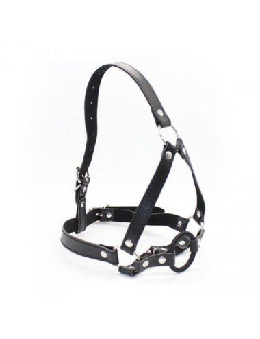 Knebel-Imbracatura per testa con anello Head Harness+Ring Gag