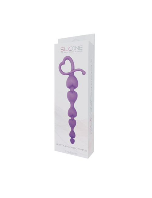 Toyz4lovers Hearty Anal Wand - Fioletowe metalowe kulki analne
