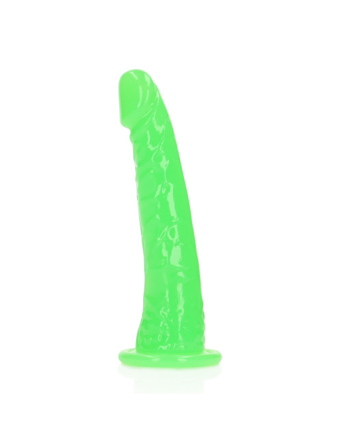 Slim Realistic Dildo with Suction Cup - Glow in the Dark - 6'' / 15,5 cm