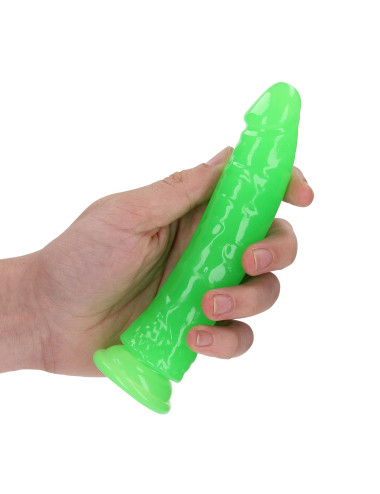 Slim Realistic Dildo with Suction Cup - Glow in the Dark - 6'' / 15,5 cm