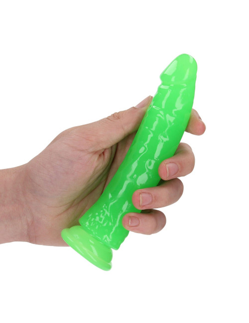 Slim Realistic Dildo with Suction Cup - Glow in the Dark - 6'' / 15,5 cm