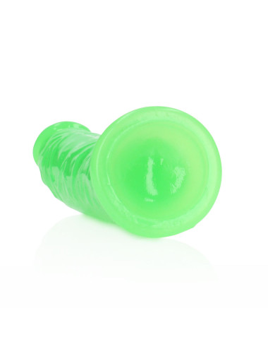 Slim Realistic Dildo with Suction Cup - Glow in the Dark - 6'' / 15,5 cm