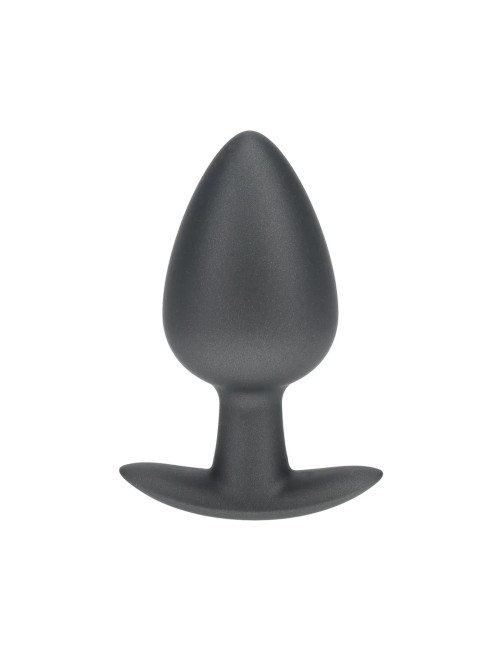 Smooth Silicone Anal Plug - Large - 3.5" / 8,9 cm - Gunmetal