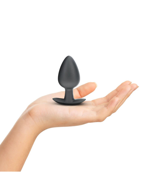 Smooth Silicone Anal Plug - Large - 3.5" / 8,9 cm - Gunmetal