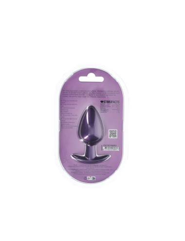 Smooth Silicone Anal Plug - Large - 3.5" / 8,9 cm - Metallic Purple