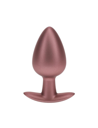 Smooth Silicone Anal Plug - Large - 3.5" / 8,9 cm - Rose Gold